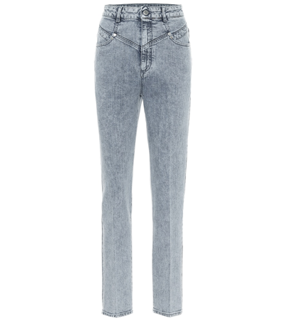 Stella Mccartney High Waist Straight Cotton Denim Jeans In Blue