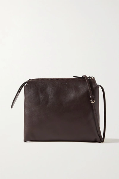 The Row Nu Twin Mini Leather Shoulder Bag In Merlot