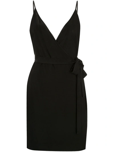 L Agence Tate Sleeveless Wrap Dress In Black