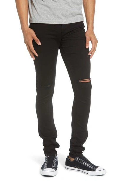 Monfrere Greyson Skinny Fit Stretch Jeans In Distressed Noir
