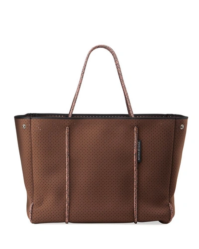 State Of Escape Escape Xl Perforated Tote Bag In Brown
