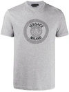 Versace Embroidered & Printed T-shirt In Grey