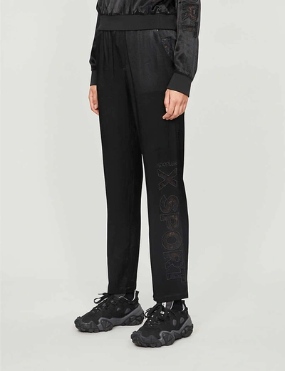 The Kooples Sport Lace-detail Stretch-jersey Jogging Bottoms