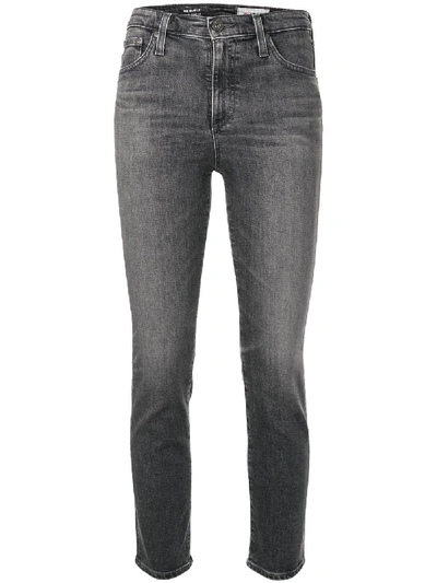 Ag Isabelle High Rise Straight Crop Jeans In Grey