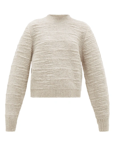 The Row Nuru Fuzzy Cashmere Sweater In Light Grey