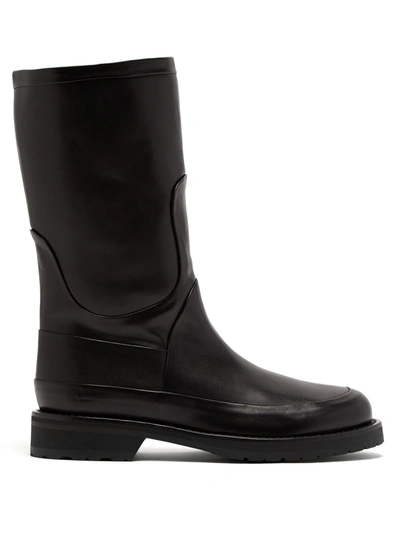 Ann Demeulemeester Panelled Leather Boots In Black