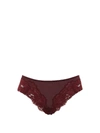 La Perla Tres Souple Lace-trimmed Briefs In Bordeaux Red