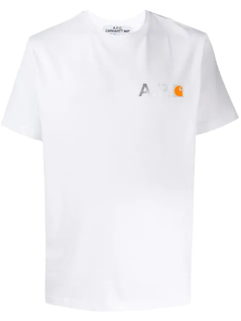 A P C X Carhartt Work In Progress Fire T Shirt In White Modesens