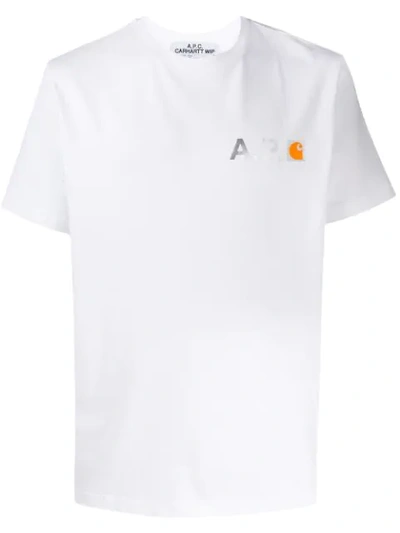 Apc X Carhartt Work In Progress Fire T-shirt In White