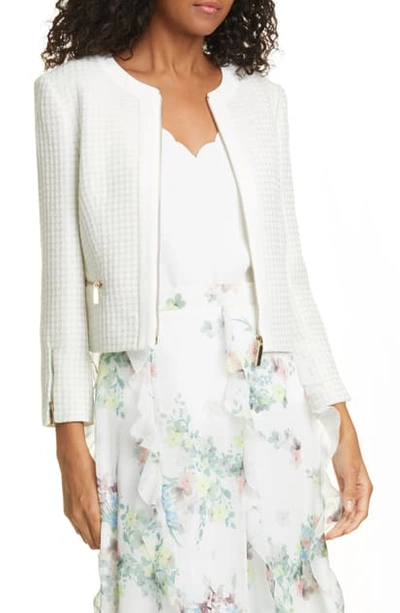 Ted Baker Jenniah Zip front Cropped Jacket In Ivory ModeSens