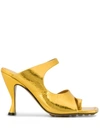 Bottega Veneta Women's D'orsay High-heel Slide Sandals In Gold