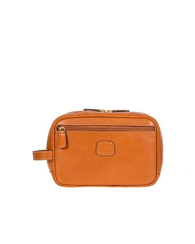 Bric's Life Pelle Traditional Leather Toiletry Kit In Cognac