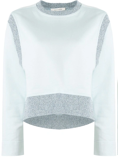 Cedric Charlier Ribbed-trimmed Sweatshirt In Blue