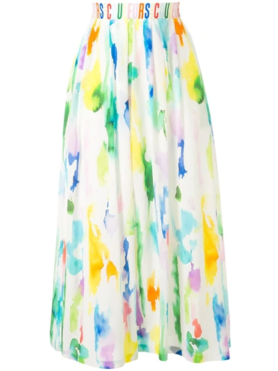 Etre Cecile Emme Watercolour Print Skirt In Multicolour