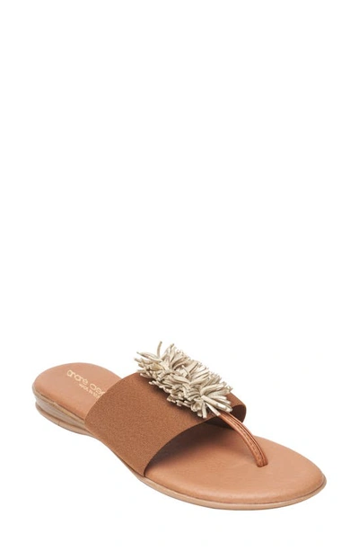 Andre Assous Novalee Sandal In Rust Fabric