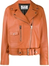 Acne Studios New Merlyn Biker Jacket In Orange