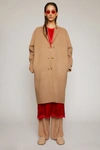 Acne Studios Single-breasted Wool Coat Camel Melange