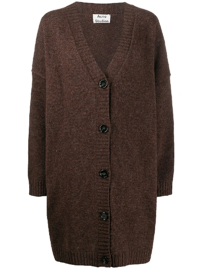 Acne Studios Oversized Wool Cardigan Dark Brown