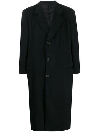 Pre-owned Giorgio Armani 1990s Single Breasted Coat In Black