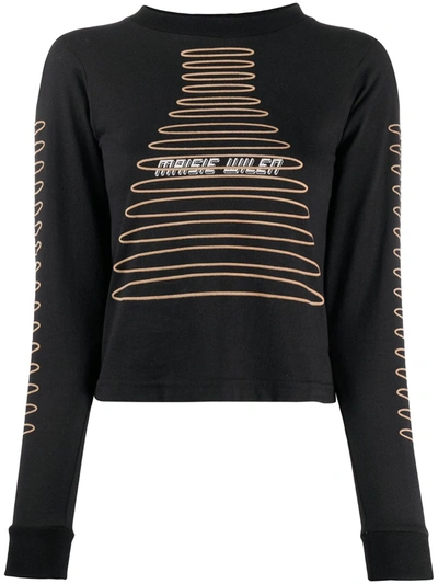 Maisie Wilen Graphic-print Slim-fit Sweatshirt In Black