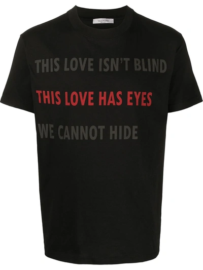 Valentino This Love Has Eyes T-shirt In Black