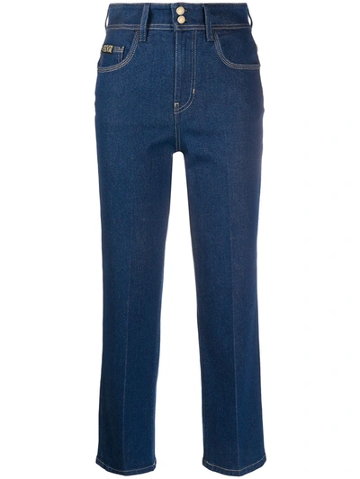 Versace Jeans Couture Cropped Straight-leg Jeans In Blue