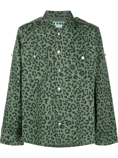 Vyner Articles Leopard Print Long-sleeve Shirt In Green