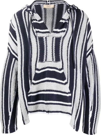 Maison Flaneur Striped Oversized-fit Hoodie In Multicolor