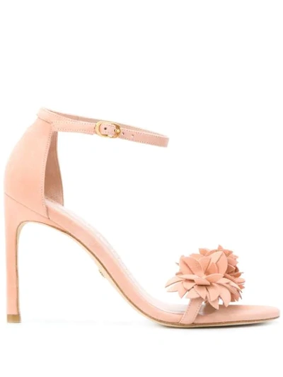 Stuart Weitzman Nudistsong Flower Sandals In Neutrals