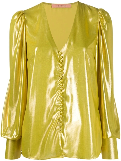 Andamane Cecilia Metallic Blouse In Gold