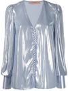 Andamane Cecilia Metallic Blouse In Blue