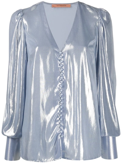 Andamane Cecilia Metallic Blouse In Blue