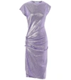 Rabanne Metallic T-shirt Midi Dress In Purple