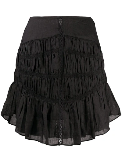 Isabel Marant Tiered-gathereing A-line Mini Skirt In Black