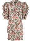 Isabel Marant Floral-print Puff-sleeve Dress In Red