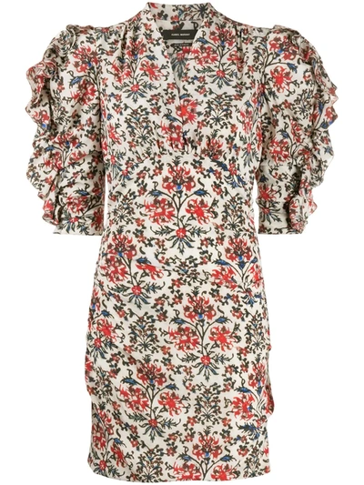 Isabel Marant Floral-print Puff-sleeve Dress In Red