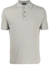 Zanone Fitted Polo Shirt In Grey