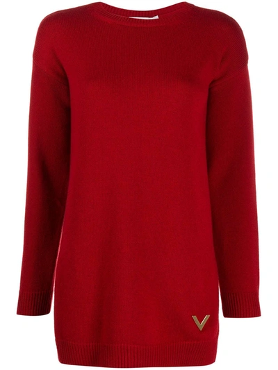 Valentino Vgold Cashmere Jumper In Red