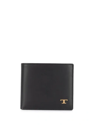 Tod's Foldover Leather Wallet In Black