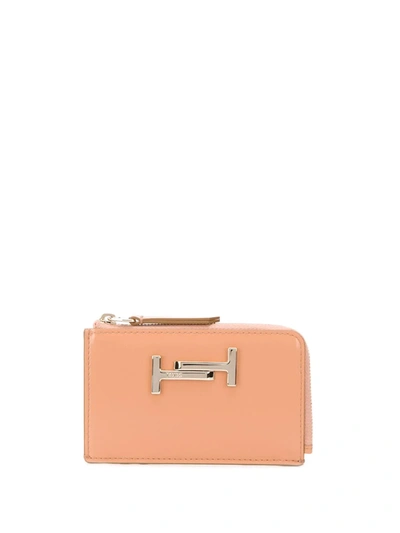 Tod's Double T Logo Cardholder In Neutrals