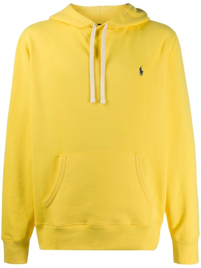 Polo Ralph Lauren Embroidered Logo Hoodie In Yellow