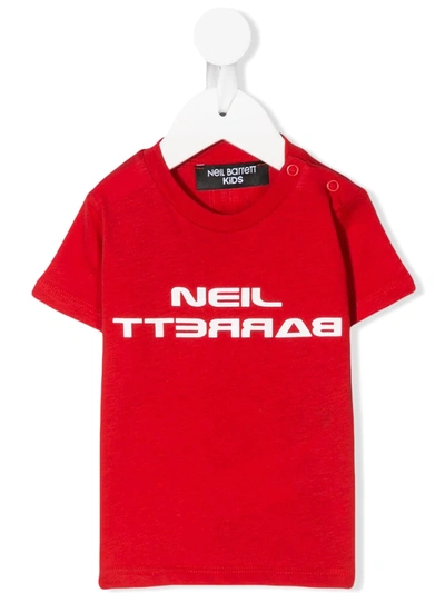 Neil Barrett Babies' Logo Print T-shirt In Red