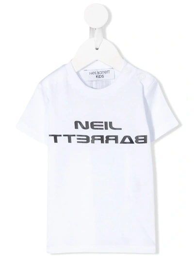 Neil Barrett Babies' Logo Print T-shirt In White