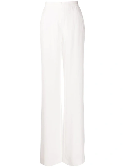 Balmain High-waisted Straight-leg Trousers In White