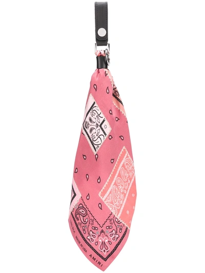 Amiri Bandana-print Scarf Keyring In Pink