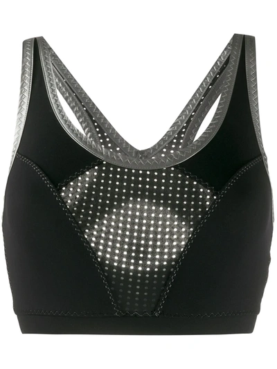 Sàpopa Mesh Panel Sports Bra In Black