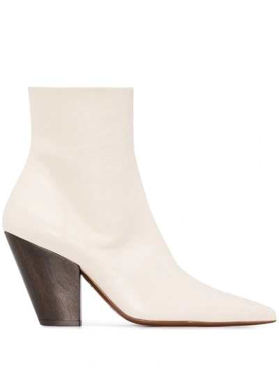 Simon Miller White Pack 100 Leather Ankle Boots In Beige