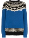 Rentrayage The Outlaw King Fair Isle Jumper In Blue