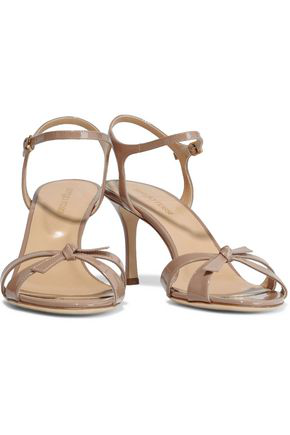 Sergio Rossi Isobel Knotted Patent-leather Sandals In Antique Rose |  ModeSens