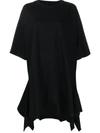 Mm6 Maison Margiela Asymmetric-hem T-shirt Dress In Black